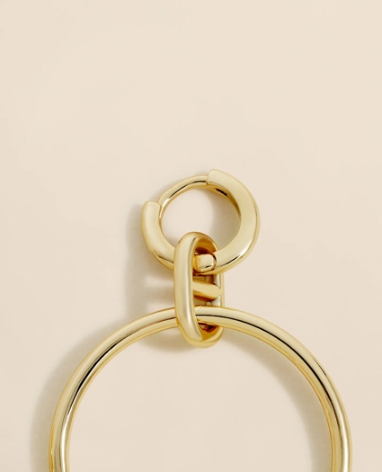 Gold-Toned Mariner Link Drop Hoop Earrings, image 4