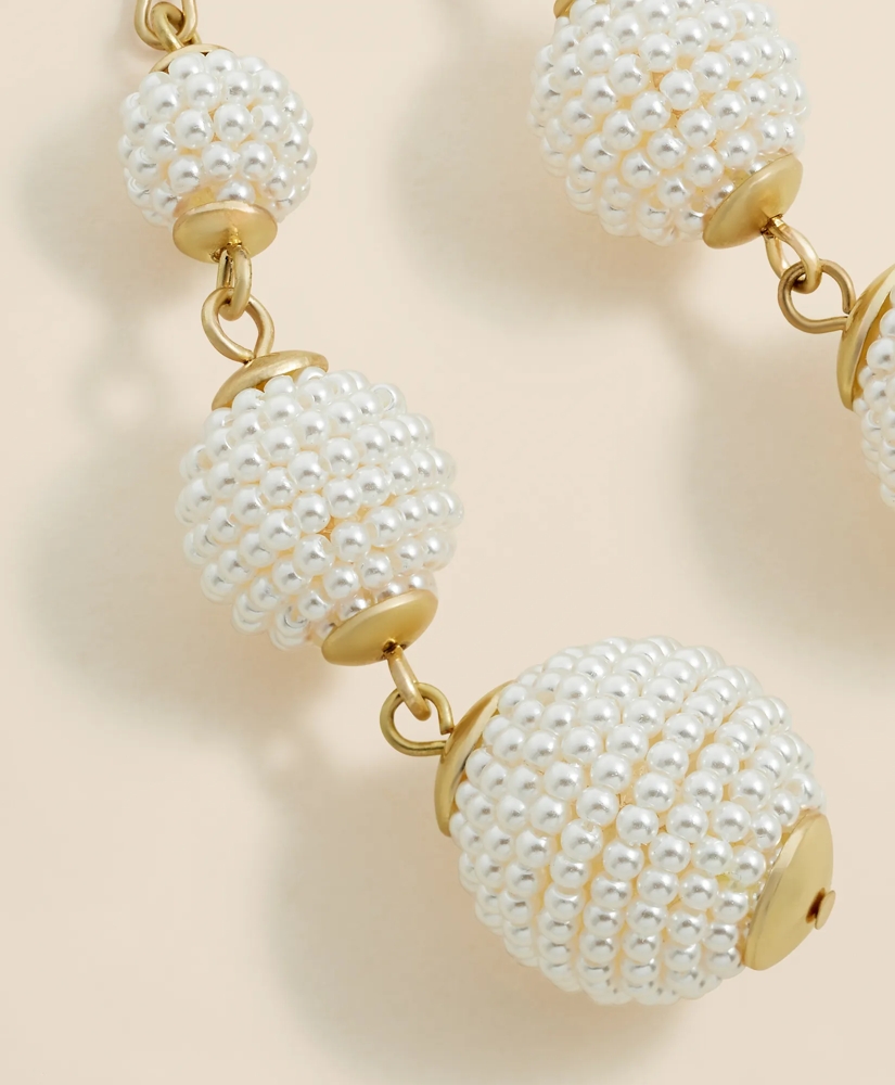 Faux-Pearl Sphere Linear Earrings, image 4