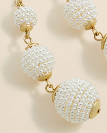 Faux-Pearl Sphere Linear Earrings, image 4