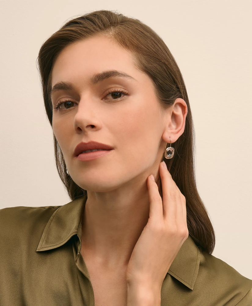 French-Wire Drop Earrings with Channel-Set Crystals, image 2