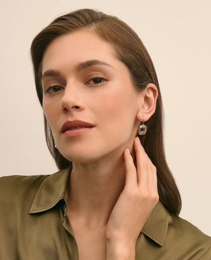 French-Wire Drop Earrings with Channel-Set Crystals, image 2