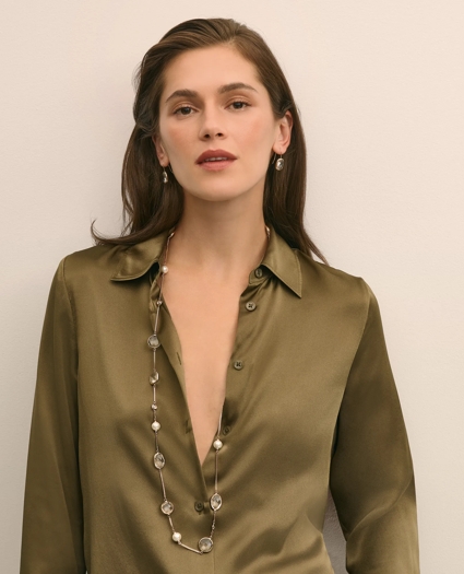 French-Wire Drop Earrings with Channel-Set Crystals, image 3