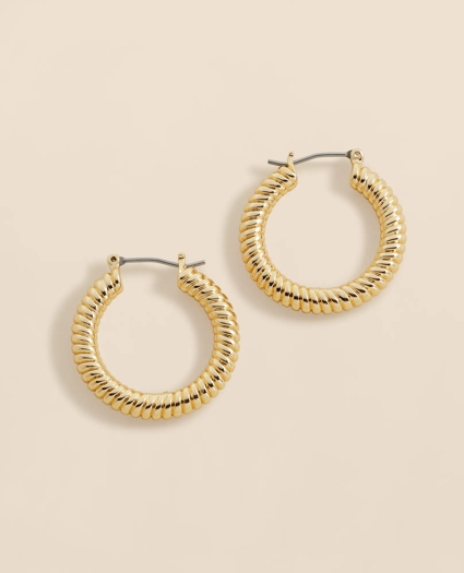 Rope Twist Gold-Toned Hoop Earrings, image 1