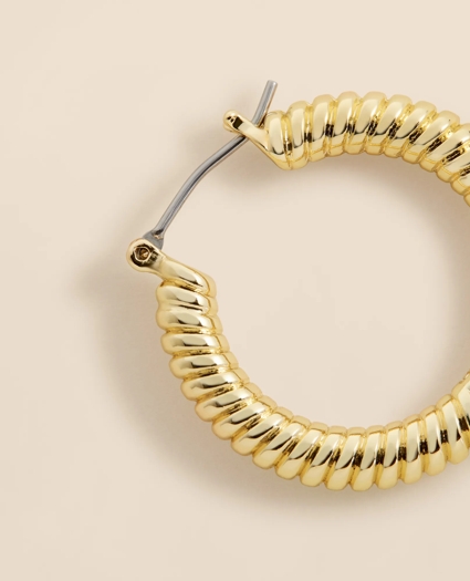 Rope Twist Gold-Toned Hoop Earrings, image 4