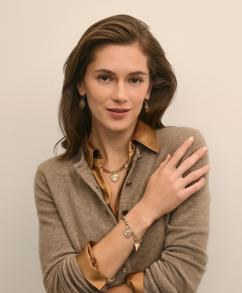 Gold-Toned Heart Charm Bracelet, image 2