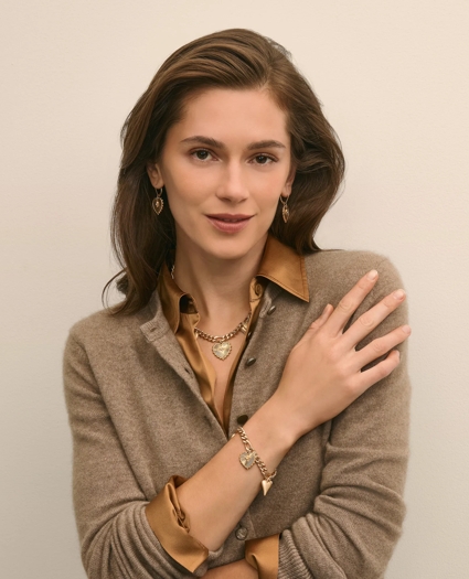 Gold-Toned Heart Charm Bracelet, image 2