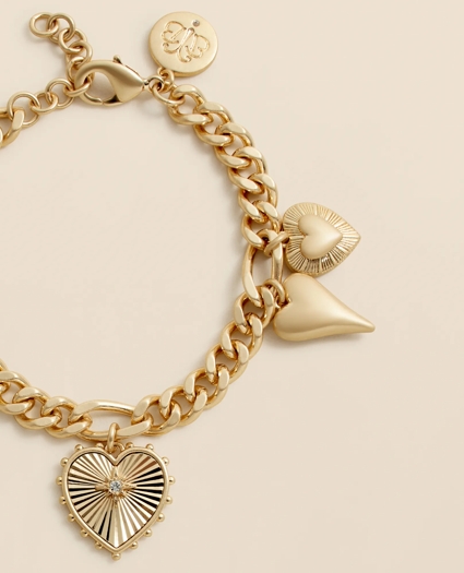 Gold-Toned Heart Charm Bracelet, image 4