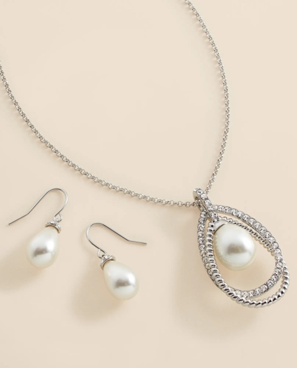 Orbital Interlocking Faux- Pearl and Crystal Set, image 3