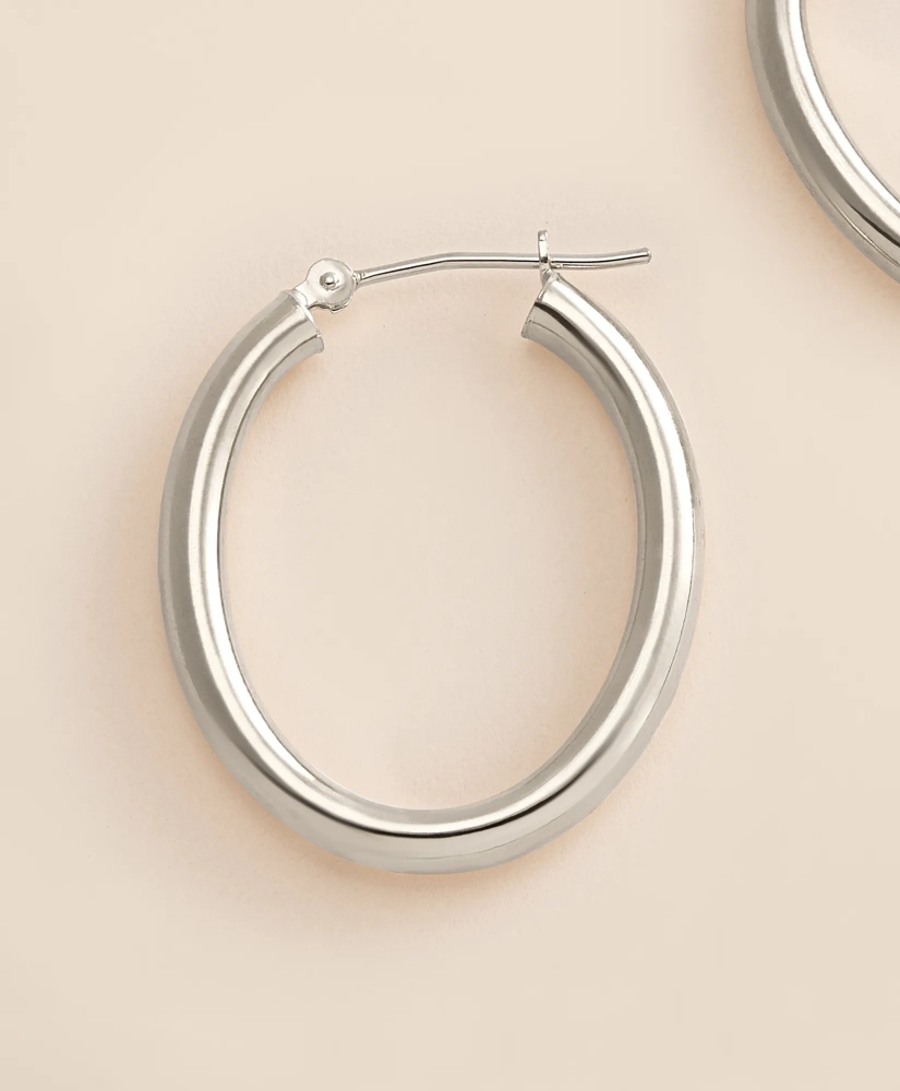 14k White Gold Small Hoop Earrings, image 3