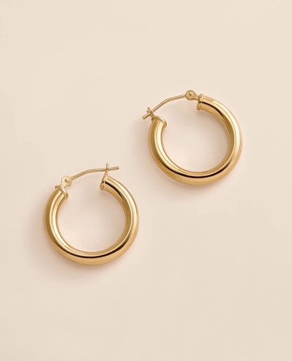 14k Gold Small Hoop Earrings, image 1