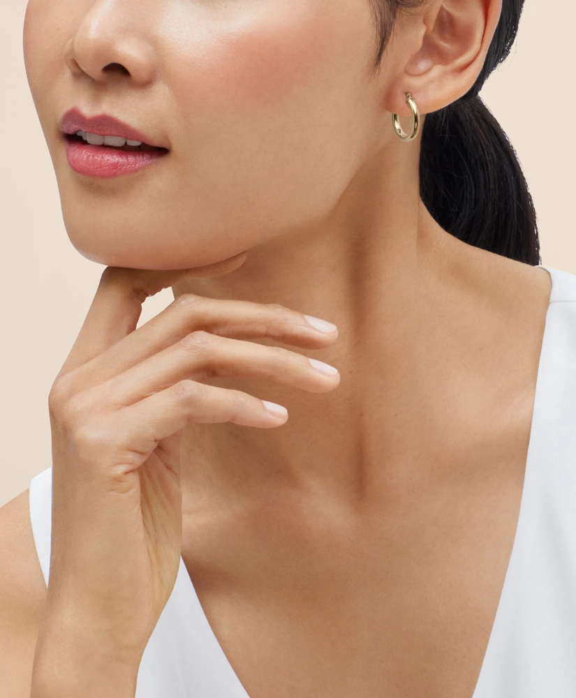 14k Gold Small Hoop Earrings, image 2