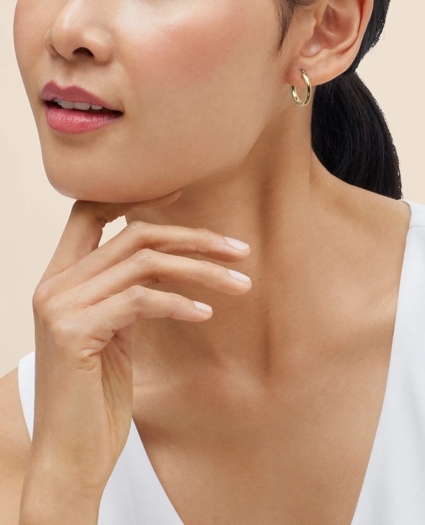 14k Gold Small Hoop Earrings, image 2