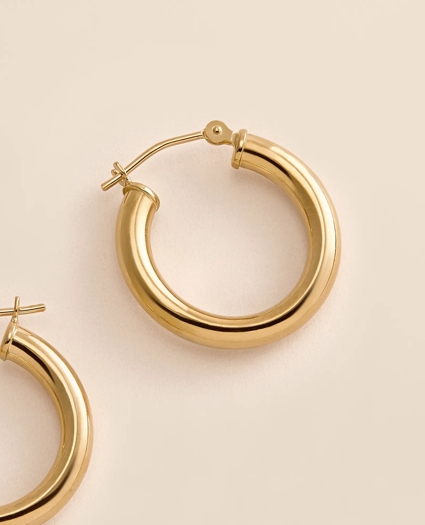 14k Gold Small Hoop Earrings, image 3