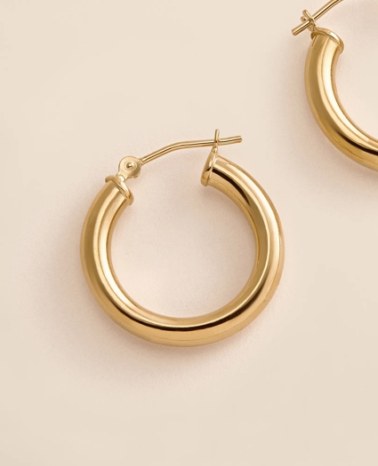 14k Gold Small Hoop Earrings, image 4
