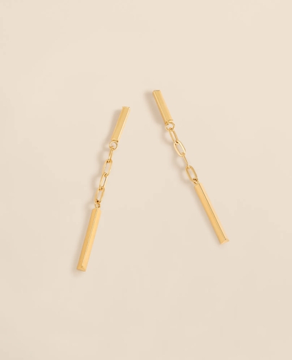 14k Gold Paperclip Drop Earrings, image 1