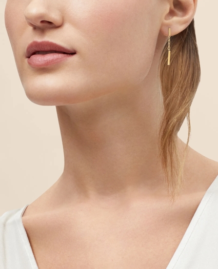 14k Gold Paperclip Drop Earrings, image 2