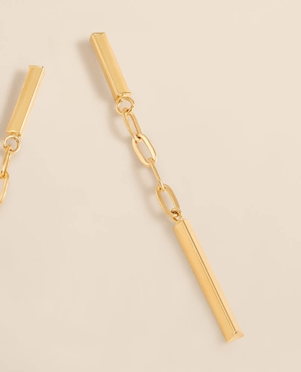14k Gold Paperclip Drop Earrings, image 4