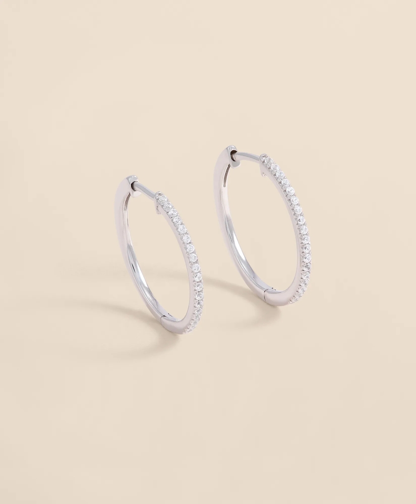 0.25 CT. Lab-Grown Diamond 14k Gold Hoop Earrings, image 1