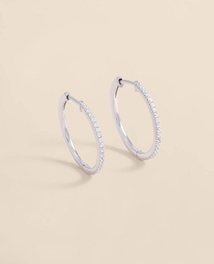 0.25 CT. Lab-Grown Diamond 14k Gold Hoop Earrings, image 1