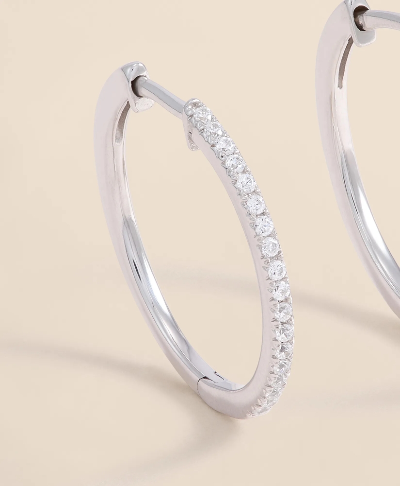 0.25 CT. Lab-Grown Diamond 14k Gold Hoop Earrings, image 2