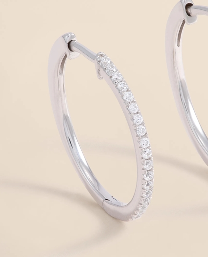 0.25 CT. Lab-Grown Diamond 14k Gold Hoop Earrings, image 2