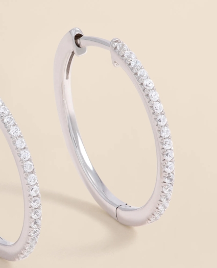 0.25 CT. Lab-Grown Diamond 14k Gold Hoop Earrings, image 3