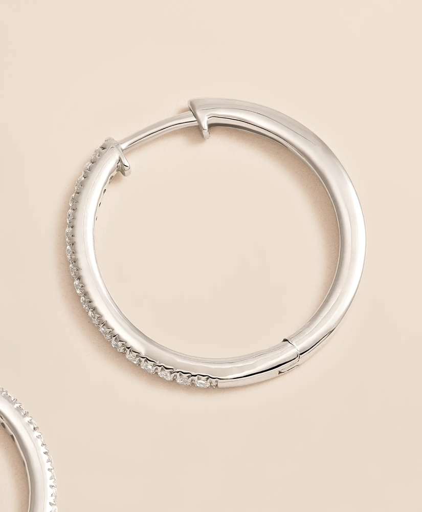 0.25 CT. Lab-Grown Diamond 14k Gold Hoop Earrings, image 4