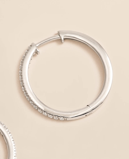 0.25 CT. Lab-Grown Diamond 14k Gold Hoop Earrings, image 4