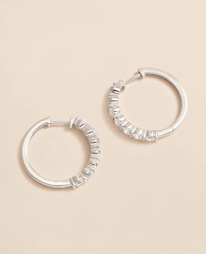 0.5 CT. Lab-Grown Diamond 14k Gold Hoop Earrings, image 1