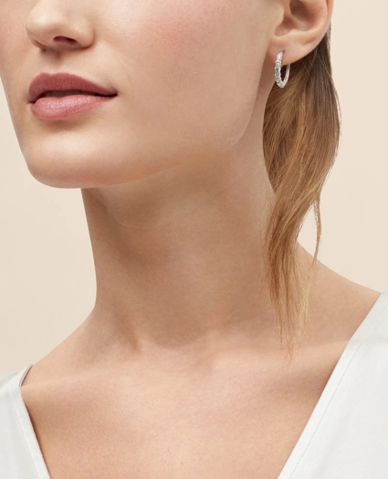 0.5 CT. Lab-Grown Diamond 14k Gold Hoop Earrings, image 2