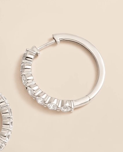 0.5 CT. Lab-Grown Diamond 14k Gold Hoop Earrings, image 3