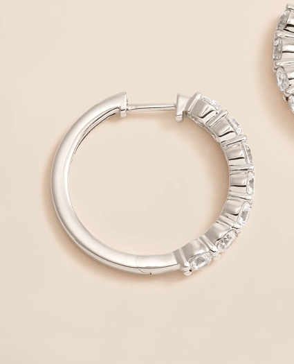 0.5 CT. Lab-Grown Diamond 14k Gold Hoop Earrings, image 4