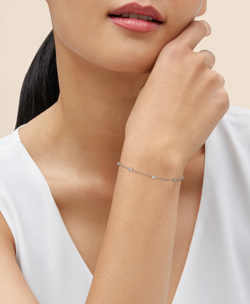 0.5 CT. Lab-Grown Diamond 14k Gold Station Bracelet, image 2