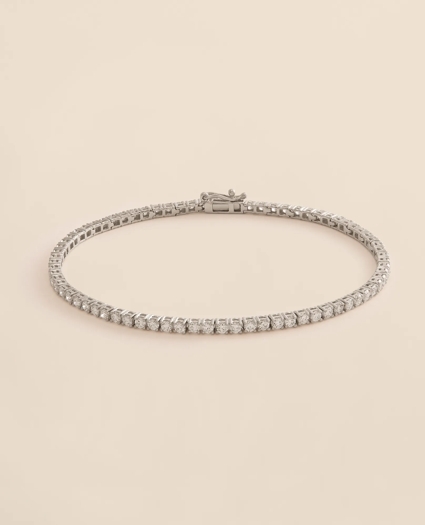 3 CT. Lab-Grown Diamond 14k White Gold Tennis Bracelet, image 1