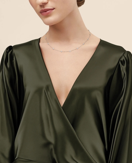 1 CT. Lab-Grown Diamond 14k White Gold Station Necklace, image 2