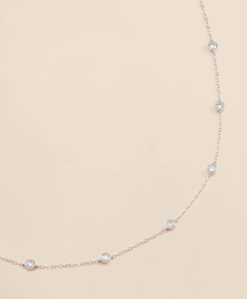 1 CT. Lab-Grown Diamond 14k White Gold Station Necklace, image 3