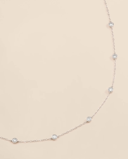 1 CT. Lab-Grown Diamond 14k White Gold Station Necklace, image 3