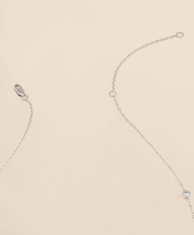 1 CT. Lab-Grown Diamond 14k White Gold Station Necklace, image 4