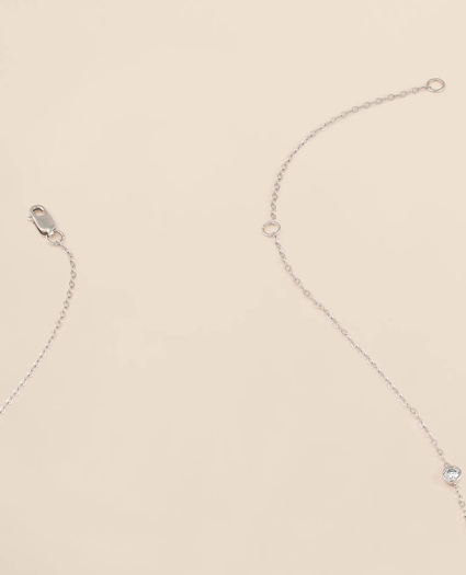 1 CT. Lab-Grown Diamond 14k White Gold Station Necklace, image 4