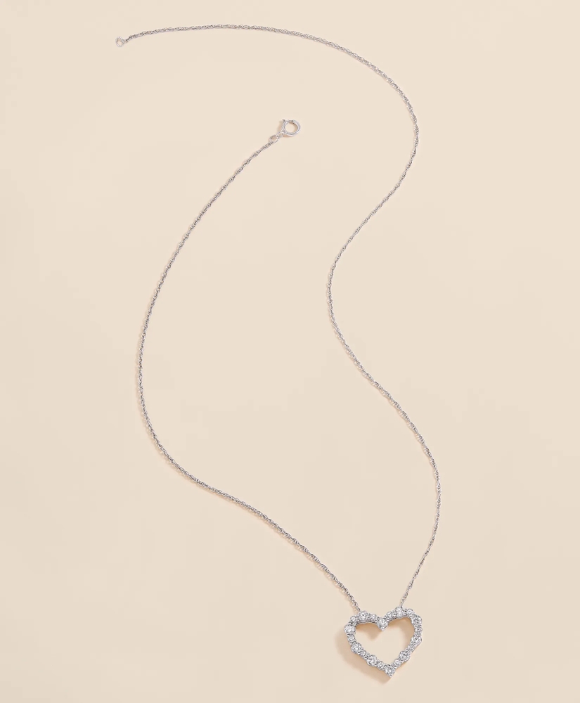 1 CT. Lab-Grown Diamond 14k White Gold Heart Pendant Necklace, image 2