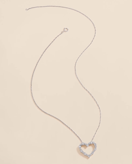 1 CT. Lab-Grown Diamond 14k White Gold Heart Pendant Necklace, image 2