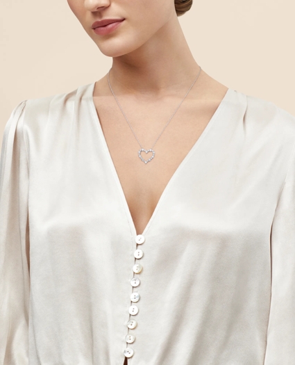 1 CT. Lab-Grown Diamond 14k White Gold Heart Pendant Necklace, image 3