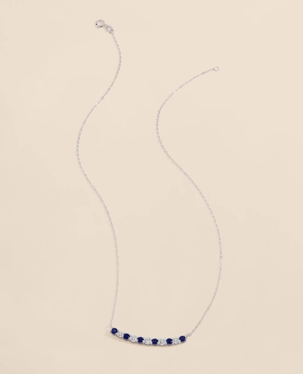 0.63 CT. Lab-Grown Diamond 3mm Sapphire 14k White Gold Necklace, image 2