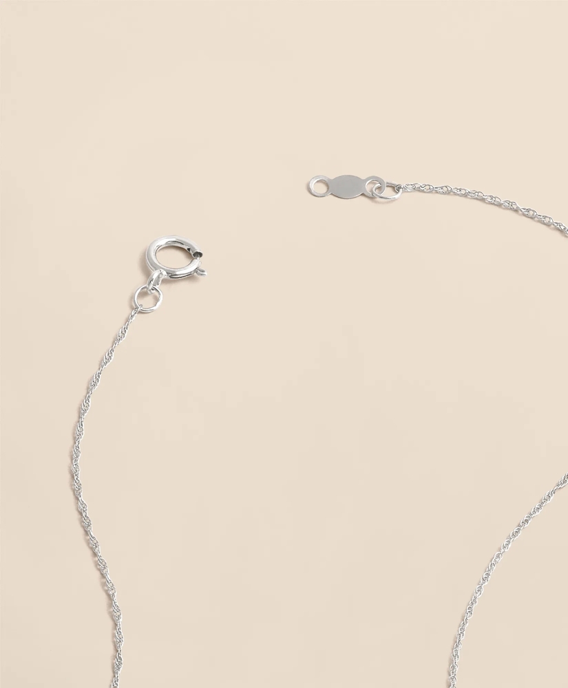 0.3 CT. Lab-Grown Diamond 12mm Sapphire 14k White Gold Pendant Necklace, image 4