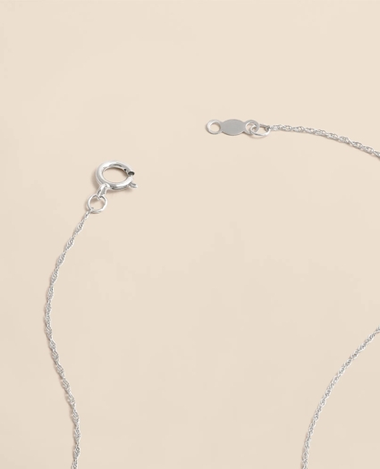 0.3 CT. Lab-Grown Diamond 12mm Sapphire 14k White Gold Pendant Necklace, image 4