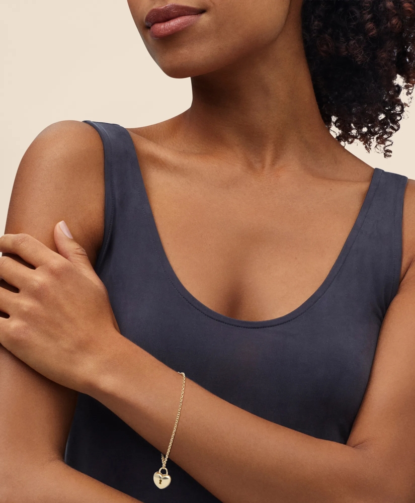 14k Gold Heart Pendant Bracelet, image 2