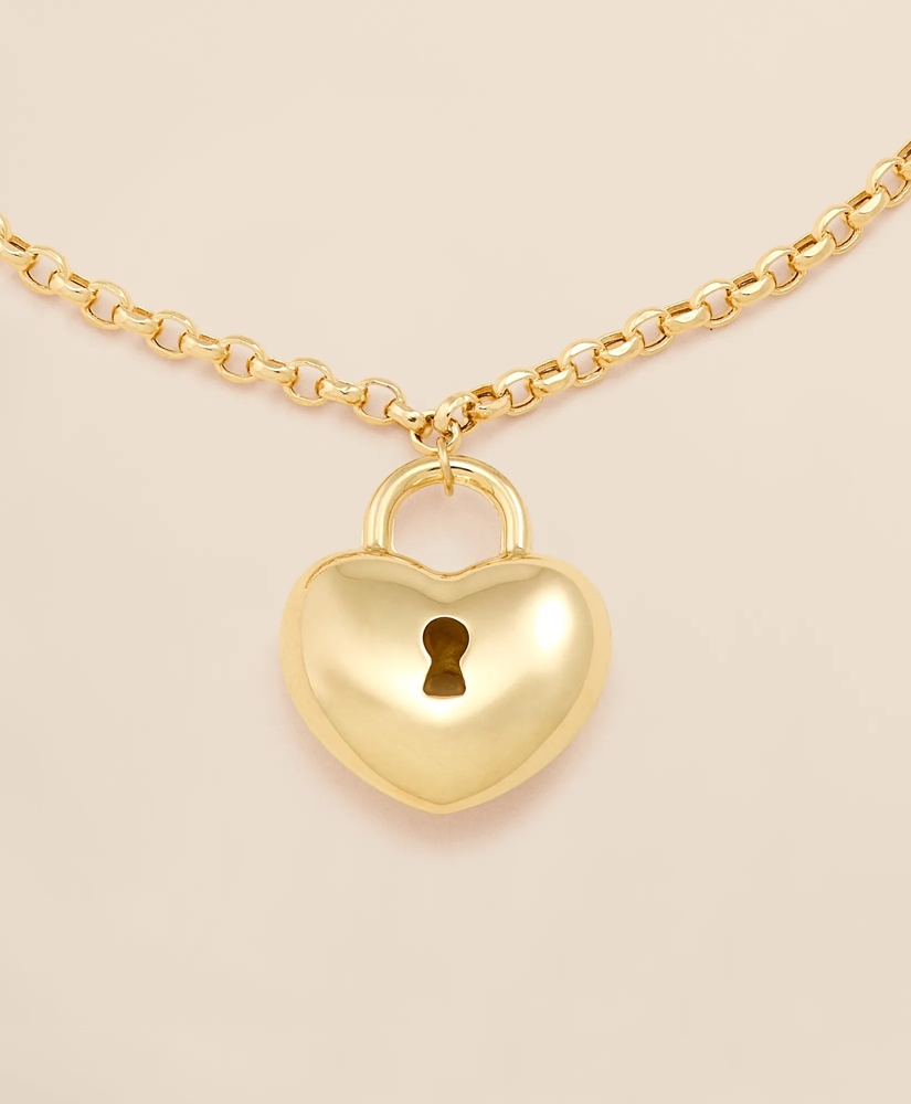 14k Gold Heart Pendant Bracelet, image 3