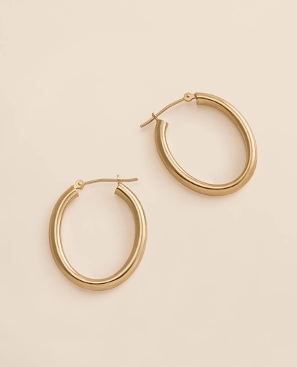 14k Gold Small Hoop Earrings, image 1