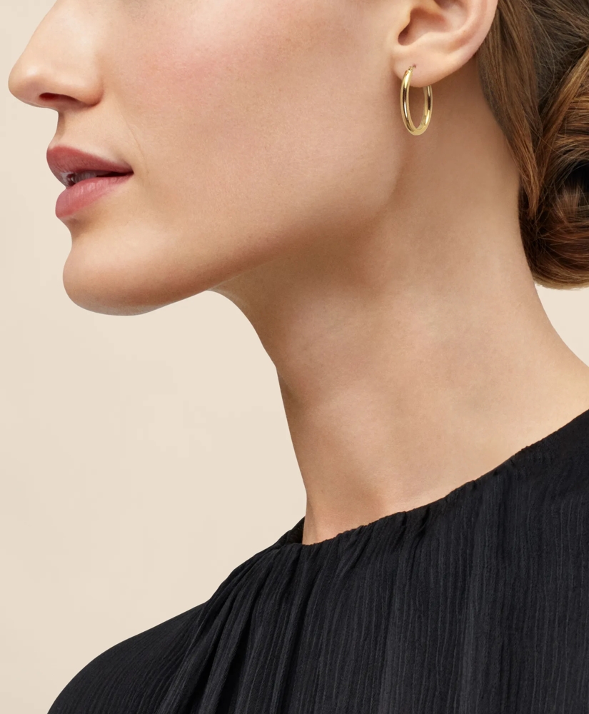 14k Gold Small Hoop Earrings, image 2