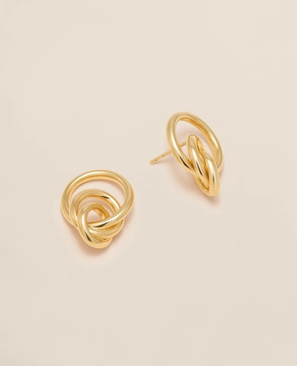 14k Gold Triple Hoop Earrings, image 1